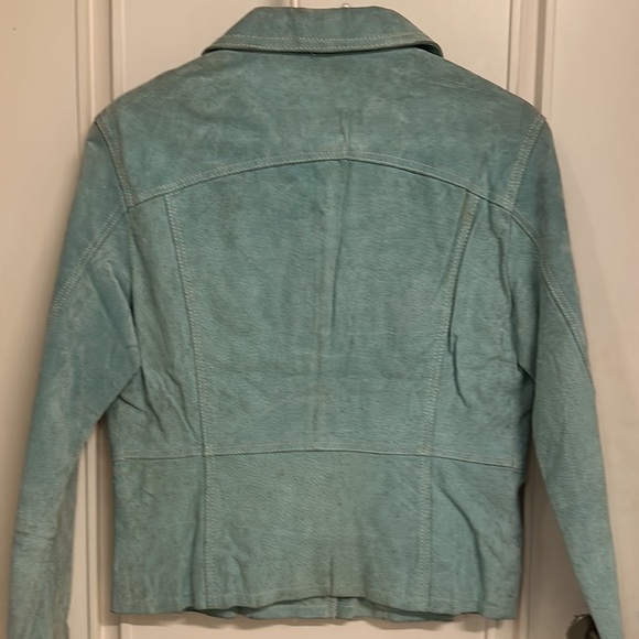 Wilson Leather Pure Suede Leather short jacket in Seagreen! Size M! Gently worn - Picture 9 of 10